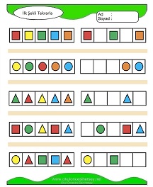 İlk Resmi Kopyala Çalışma Sayfaları